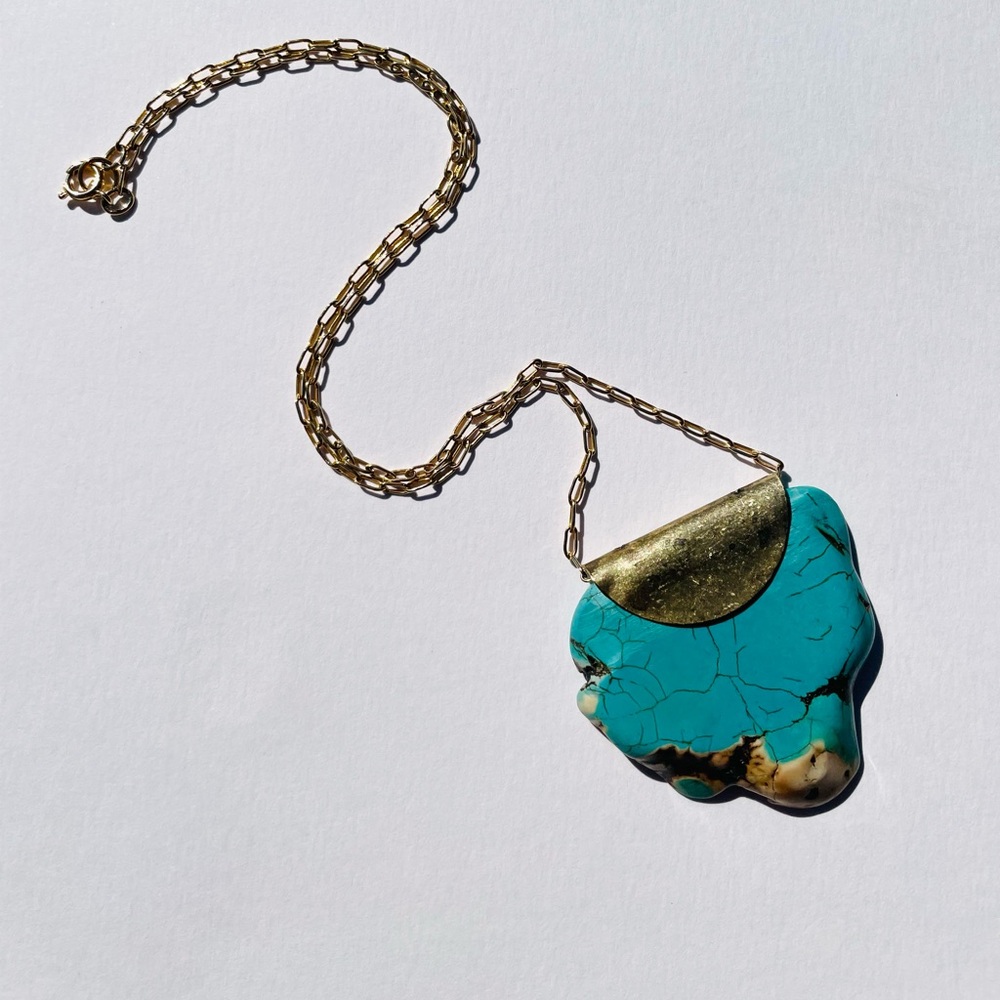 Large Turquoise Pendant Necklace